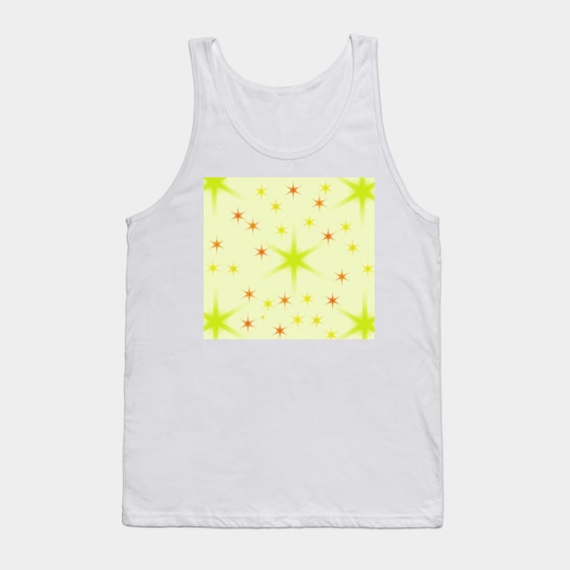 YELLOW ORANGE RED STARS PATTERN BACKGROUND Tank Top by Artistic_st